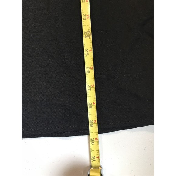 Alfani Womens Blouse Black Pattern Sheer Sz M V-Neck 7” Side Slits Business Top - Picture 5 of 12